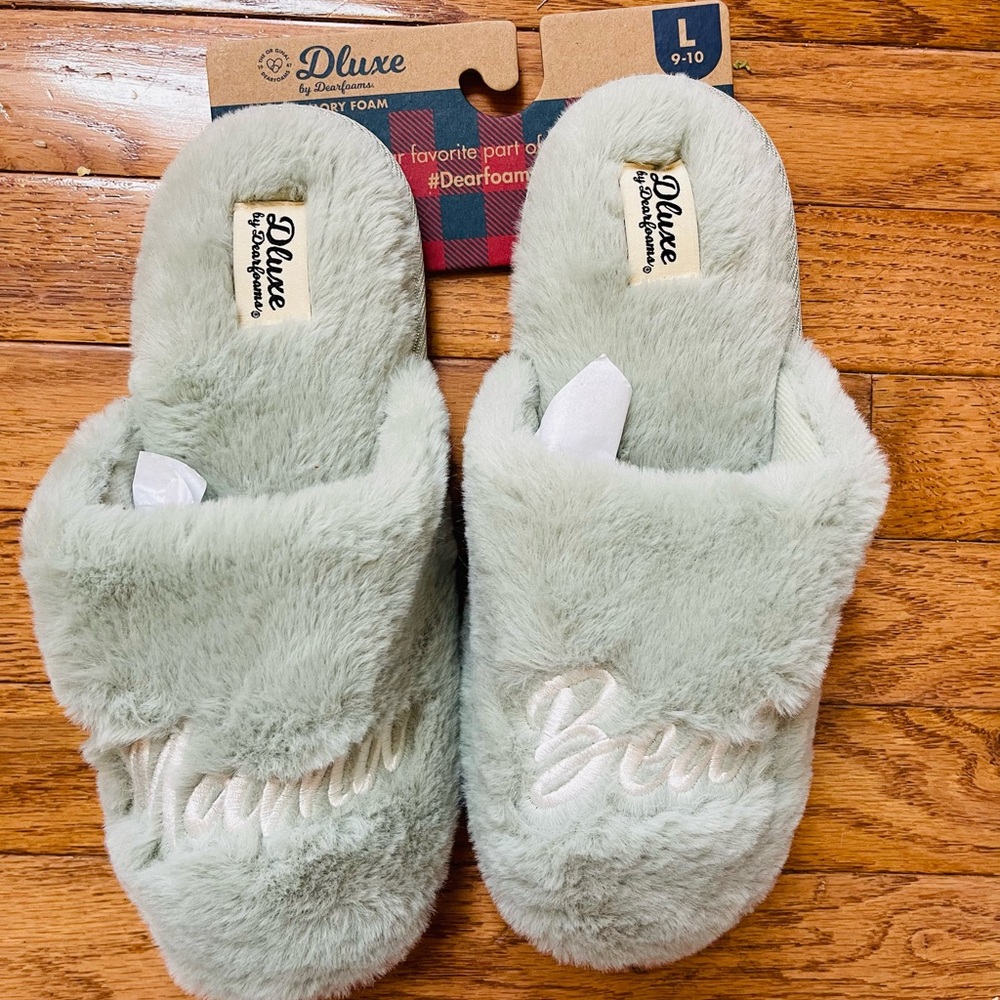 Brand New Dearfoams Super Mom Deluxe Slippers Large 9/10